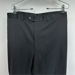 Lauren Ralph Lauren Black Pinstripe Wool Dress Pants 46x32